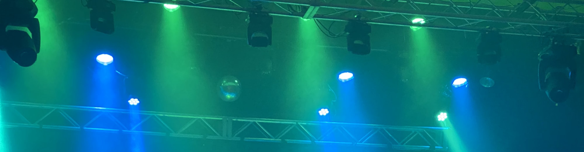 blue and green theater stage lights Colorado Springs